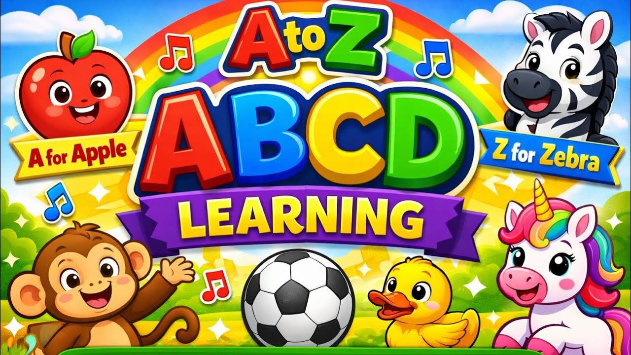 A to Z ABCD Cartoon | AI Kids Learning Video | Alphabet Songs & Animals