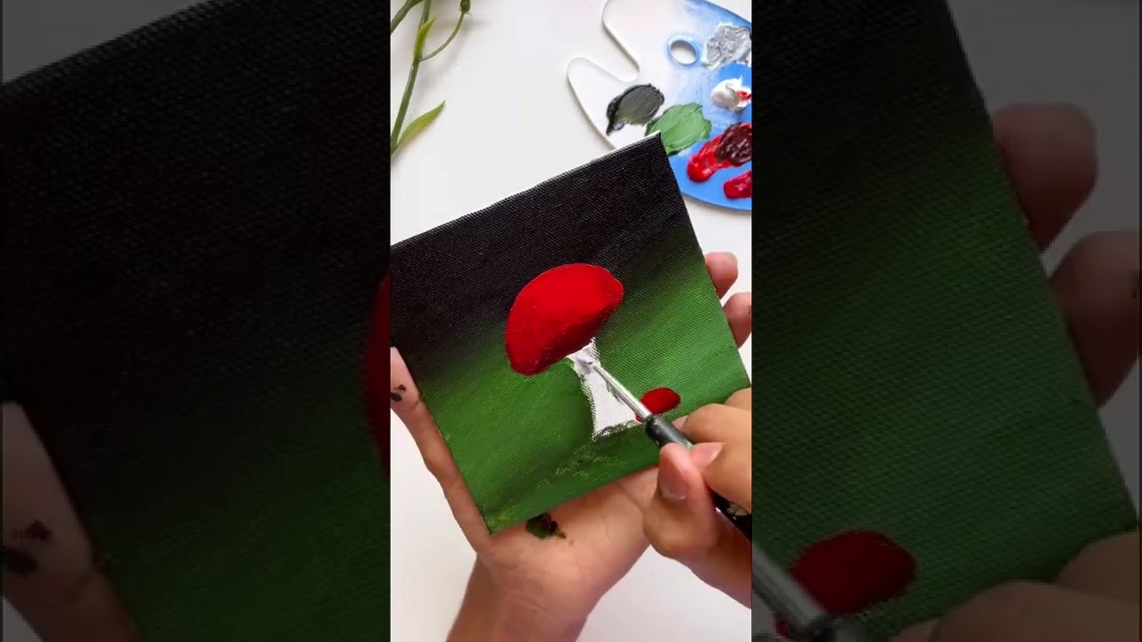 How to paint mushrooms 🍄 #shorts #artist #acrylic #mushroom