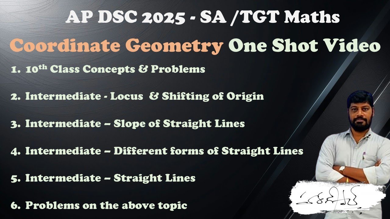 AP DSC 2025 - SA /TGT Maths -Coordinate Geometry One Shot Video