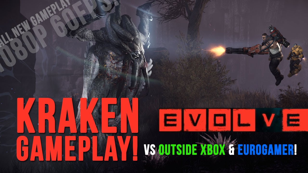EVOLVE - ALL NEW GAMEPLAY - Kraken in Action! (vs Outside Xbox & Eurogamer)