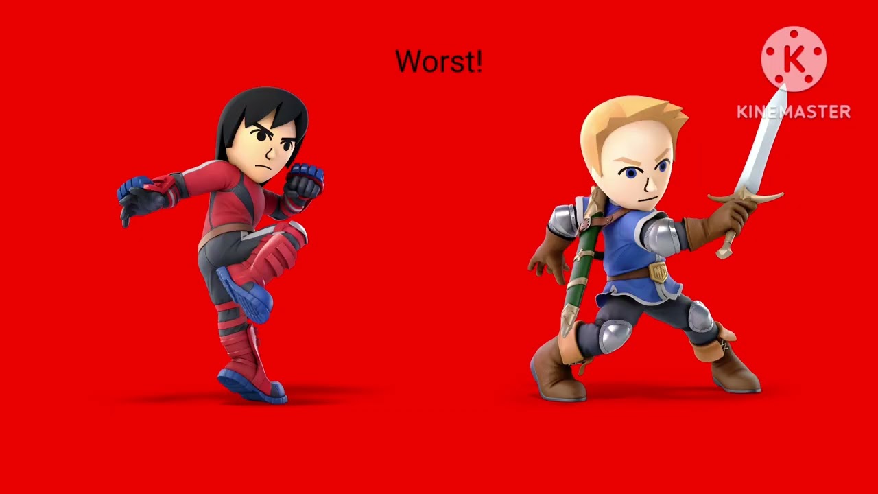 My Best to Worst Super Smash Bros Ultimate Mii Fighters List