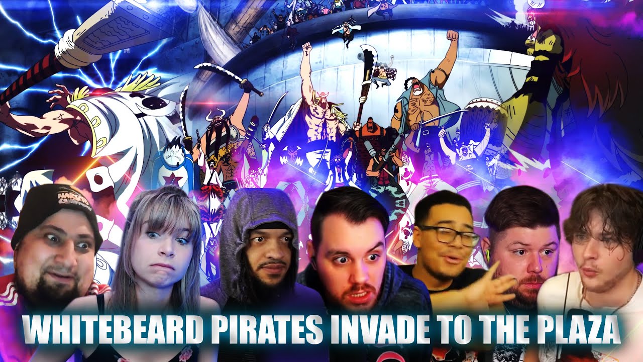 Whitebeard Pirates Invade to the Plaza ! Reaction Mashup