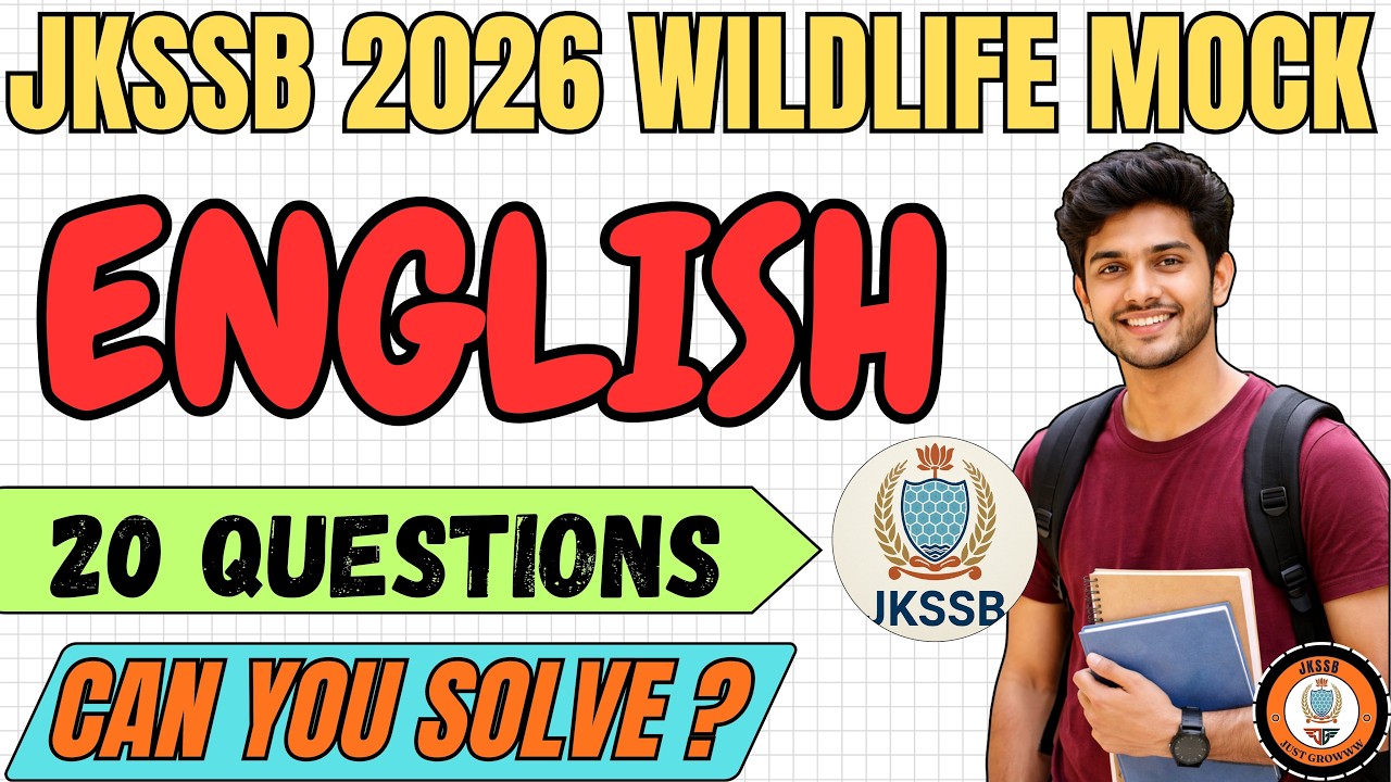 JKSSB Wildlife Guard 2026 English Mock Test | 20 Important Questions | JKSSB Preparation 2026 #jkssb