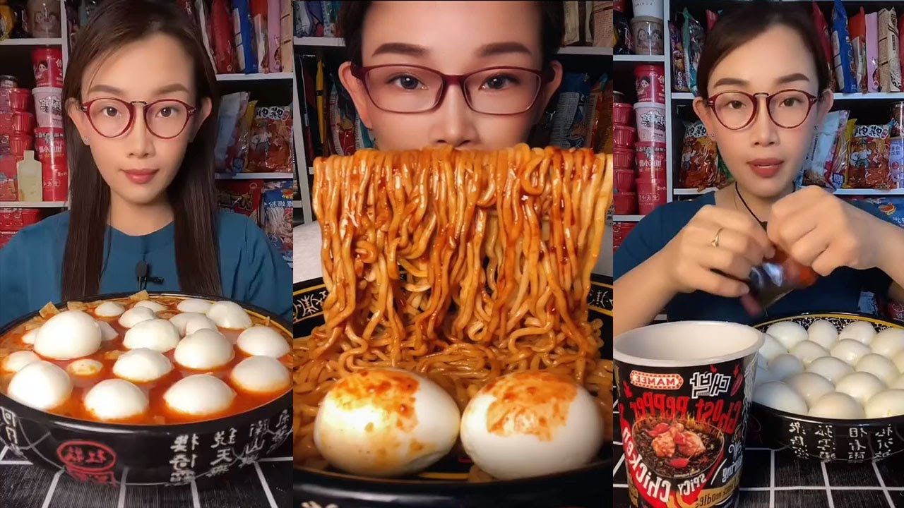 Mukbang ASMR 매운 국수와 계란 | Spicy Noodles paired with Soft Boiled Eggs (Dining Sounds)