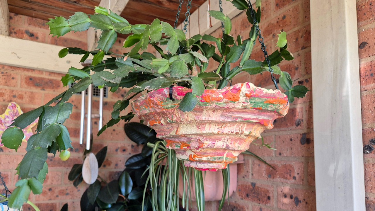 Coiled Concrete Hanging Basket Idea