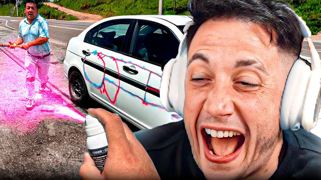 GRAFITEANDO COCHES DE DESCONOCIDOS (BROMA)