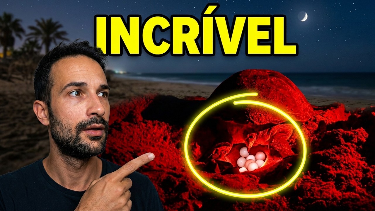 🌙🐢 Tartarugas Gigantes Põem Ovos à Noite em Cabo Verde!