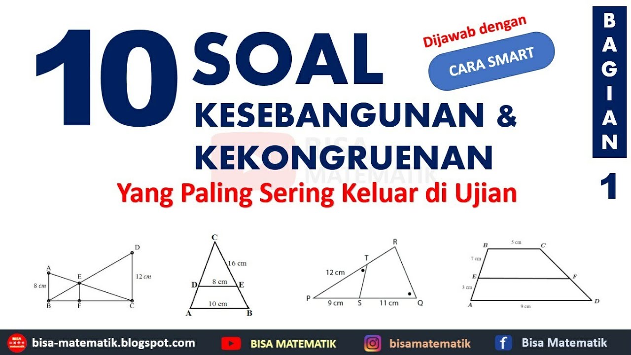 Soal Kesebangunan dan Kekongruenan // Yang sering keluar di Ujian // Part 1