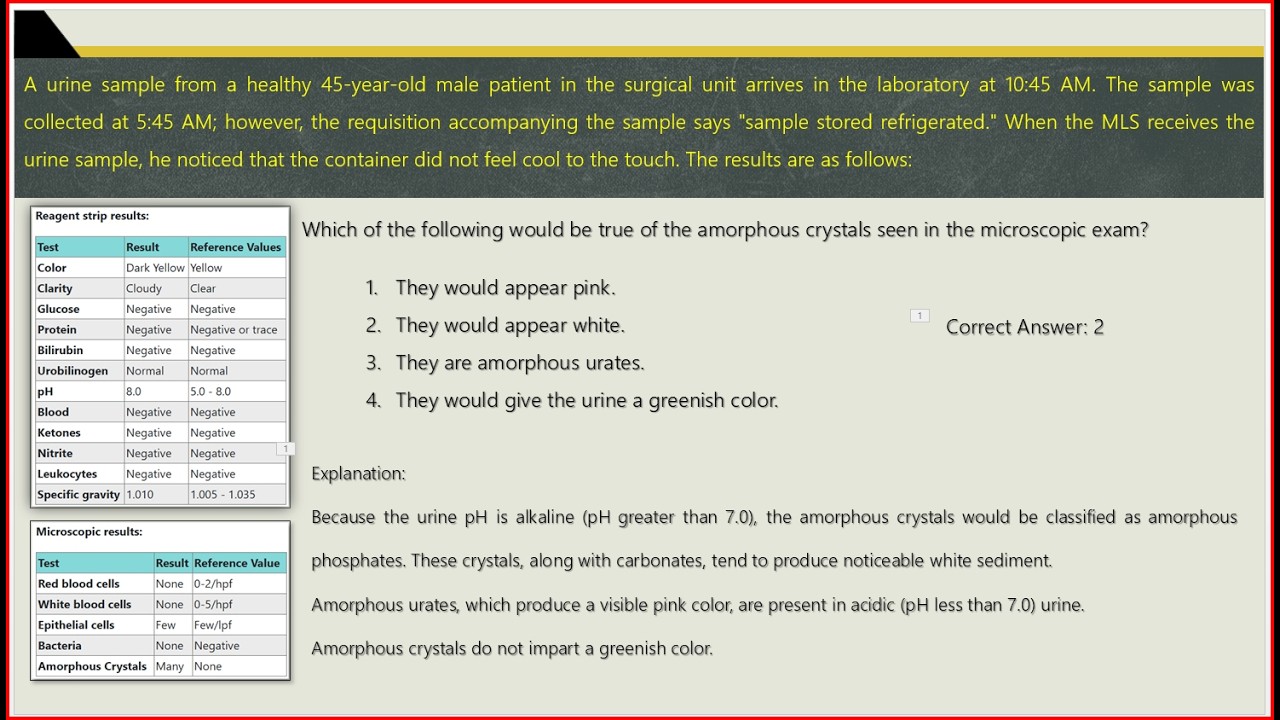 Urinalysis - Physical and Chemical Urinalysis MCQ Part I