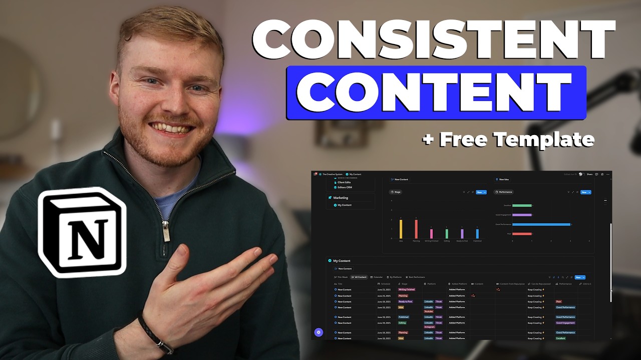 Content Planner Notion Tutorial + Free Template | Stay Consistent Across All Social Media Platforms