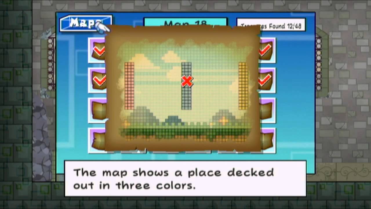 Super Paper Mario — Бонус 5 — Все скрытые сокровища карты