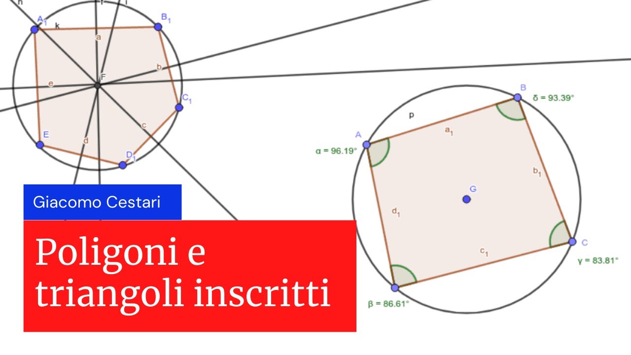 A) triangoli e poligoni inscritti in una circonferenza