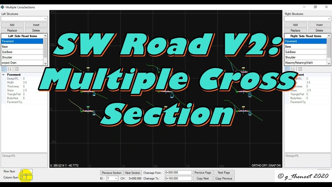 SW Road V2: 8d Multiple Cross Section