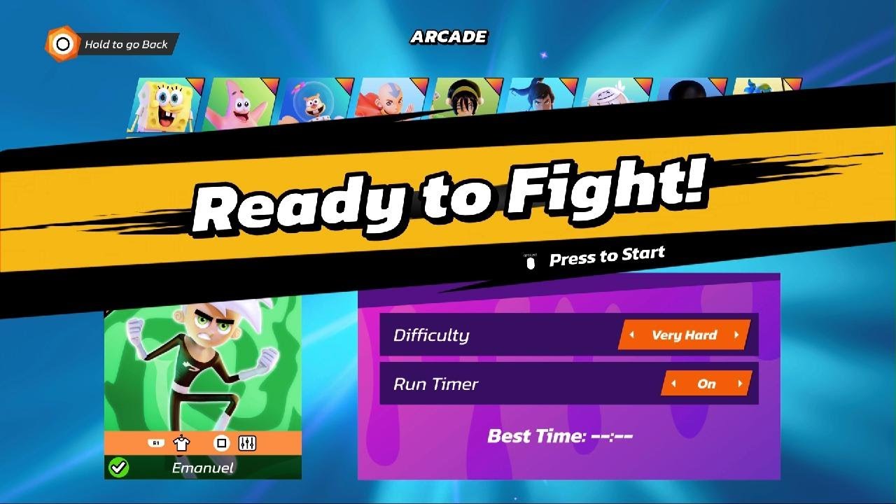 Arcade No Retrys Very Hard: Danny Phantom Nickelodeon All-Star Brawl
