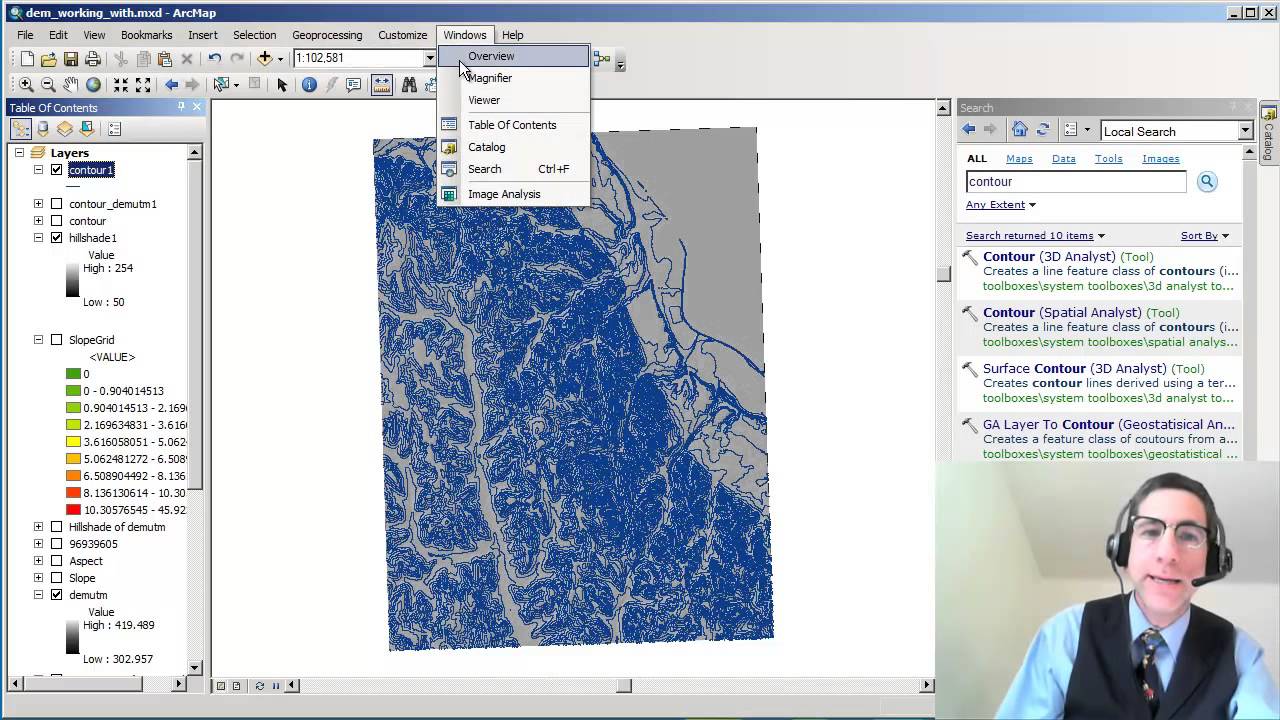 Creating a Contour Map from a Digital Elevation Model in ArcGIS