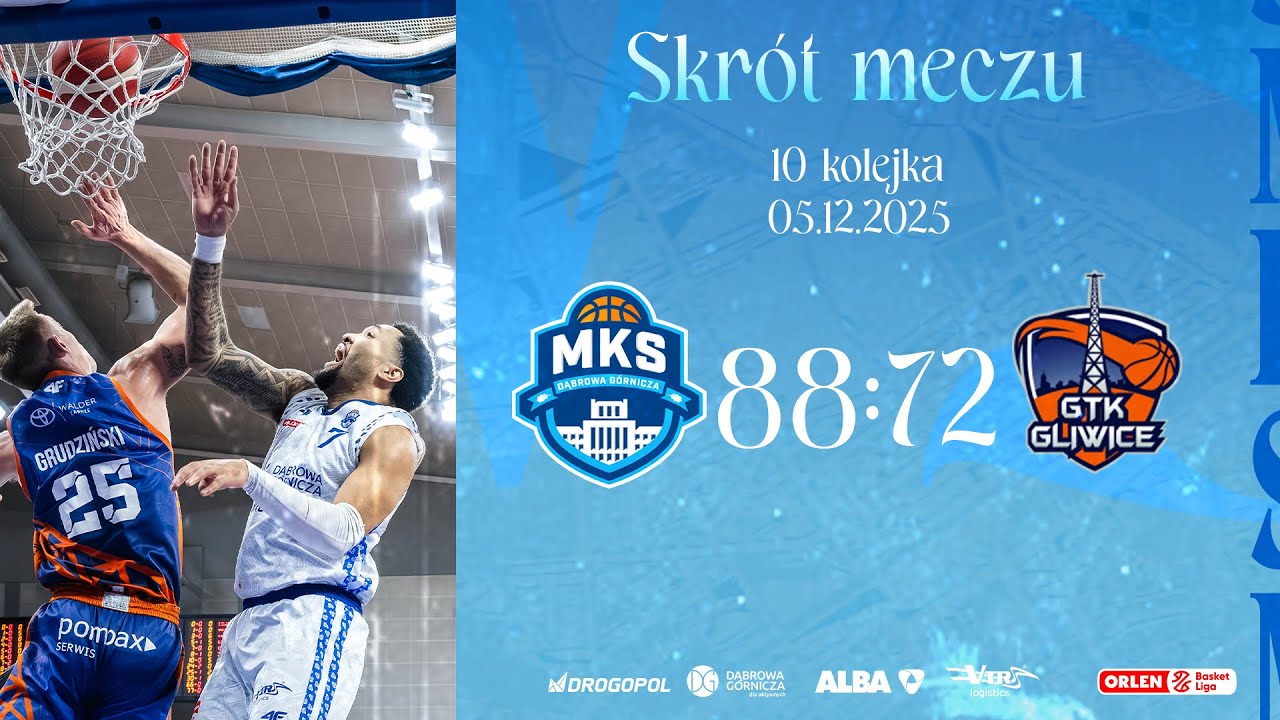 SKRÓT MECZU | MKS Dąbrowa Górnicza 88:72 Tauron GTK Gliwice