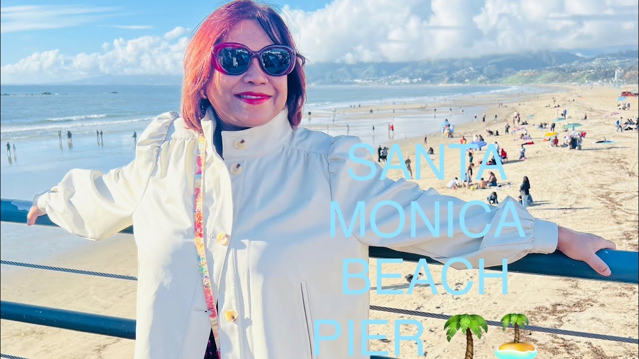 Beautiful Santa Monica Pier , LosAngles ..!!🌊🏝️#santamonica #beach @MomentsWithMarjia 
