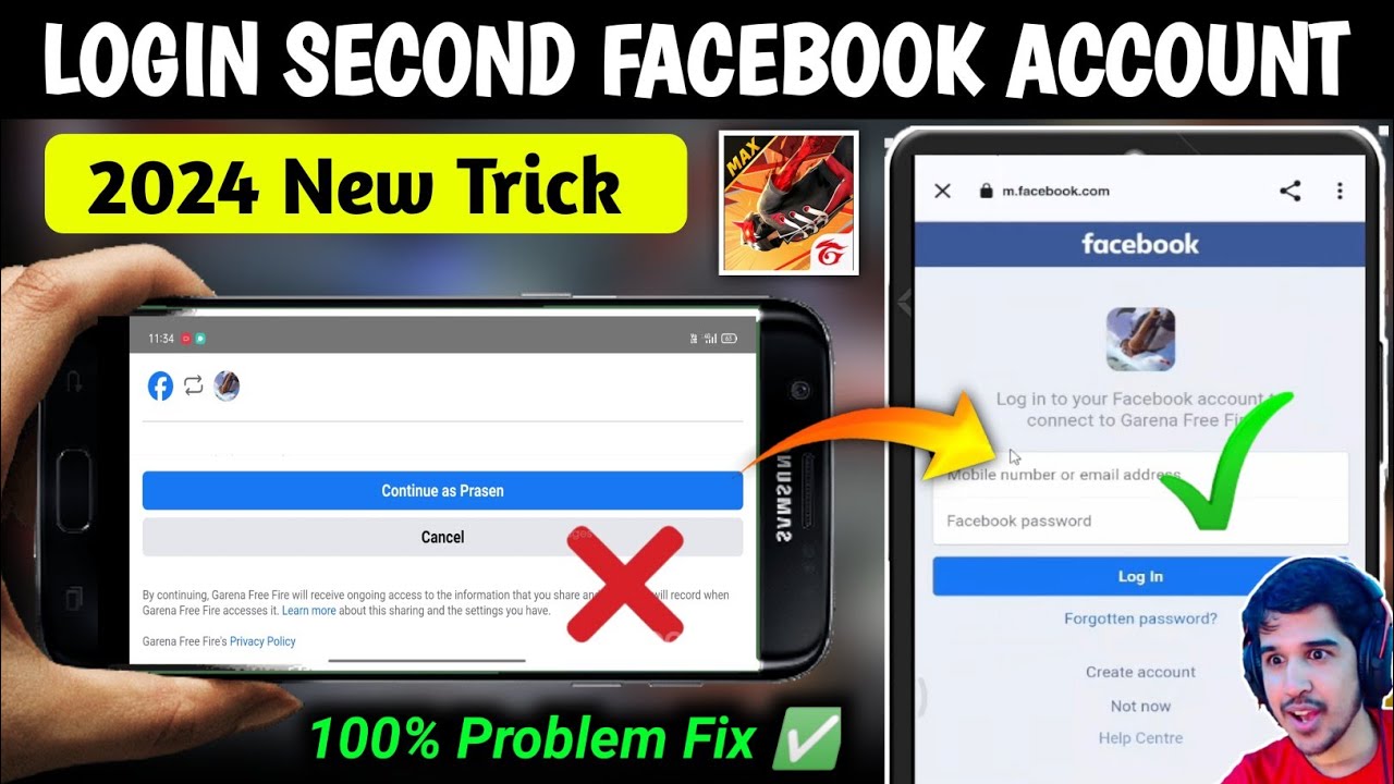 How To Login Second Facebook Account In Free Fire | Login Other Facebook Account In Free Fire Max