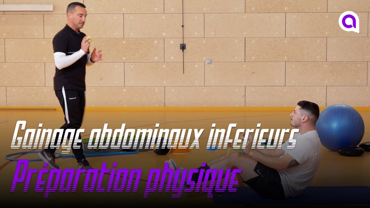 Exercice de gainage des abdominaux inférieurs avec Nicolas Dyon (Préparateur physique professionnel)
