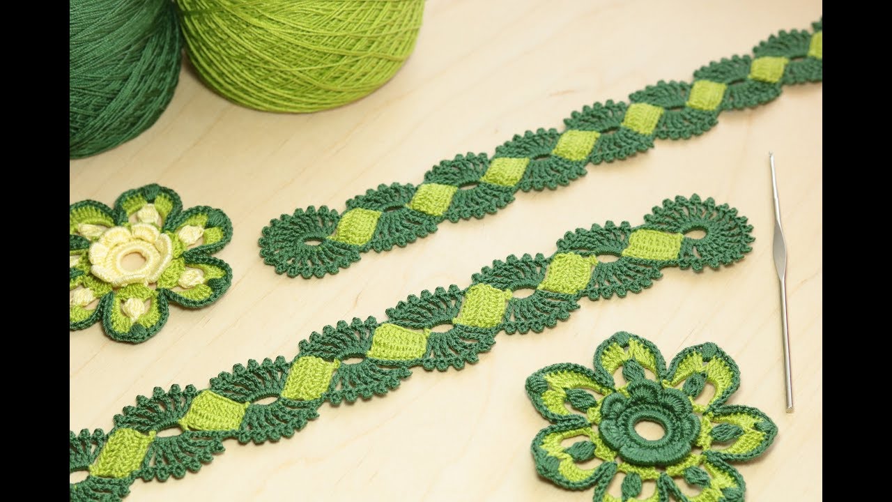 Ленточное кружево  вязание крючком  Crochet Lace Braid Ribbon Tape Tutorial