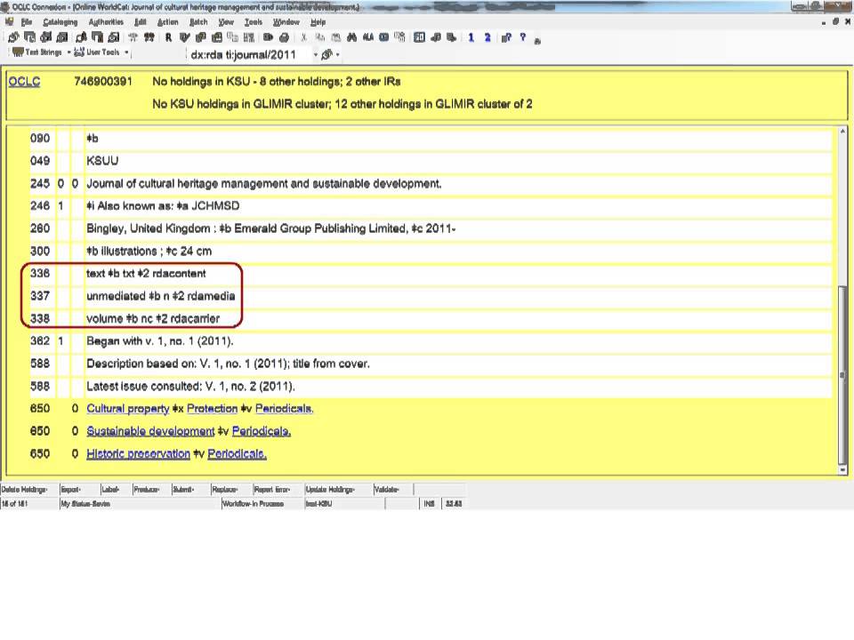 Resource Description & Access (RDA) Basics for Copy Catalogers