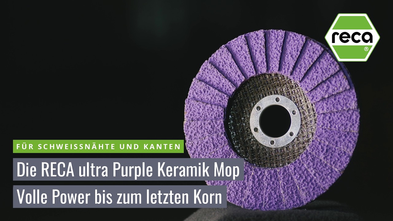 Die RECA ultra Purple Keramik Mop Keramik Fächerschleifscheibe - Volle Power bis zum letzten Korn