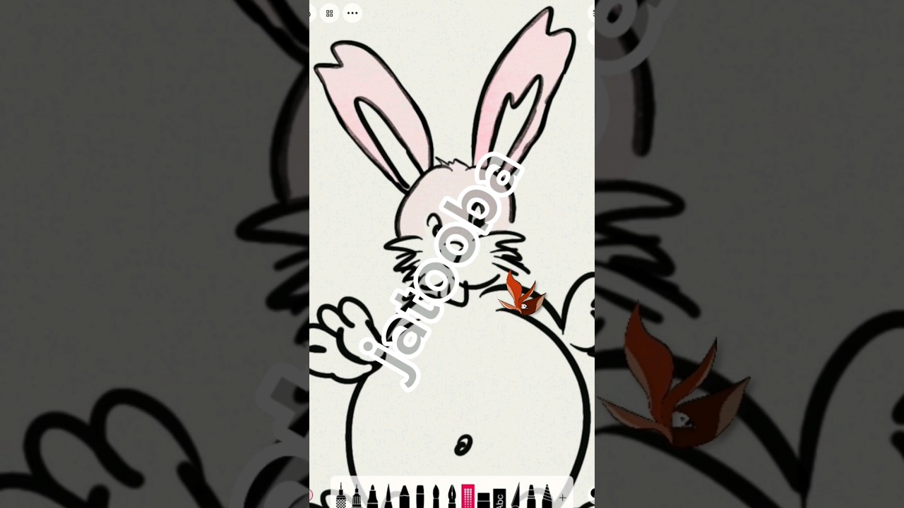 Lapin rose style bande dessinée /Pink rabbit comic style