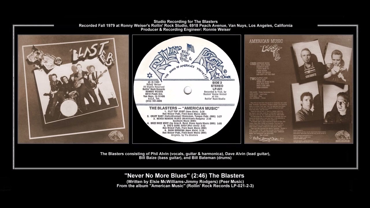 *(1980) Rollin' Rock Records ''Never No More Blues'' (LP 021-2-3 Master) The Blasters