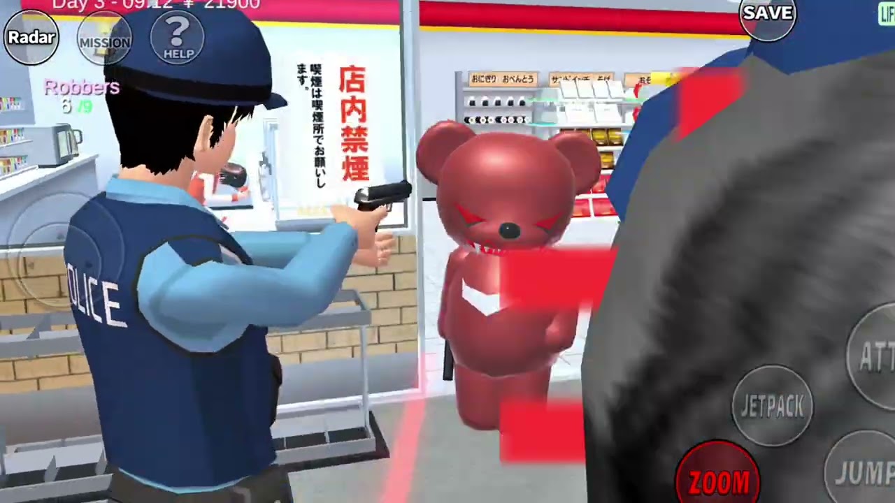Taiga lawan Robot beruang | Sakura school simulator 