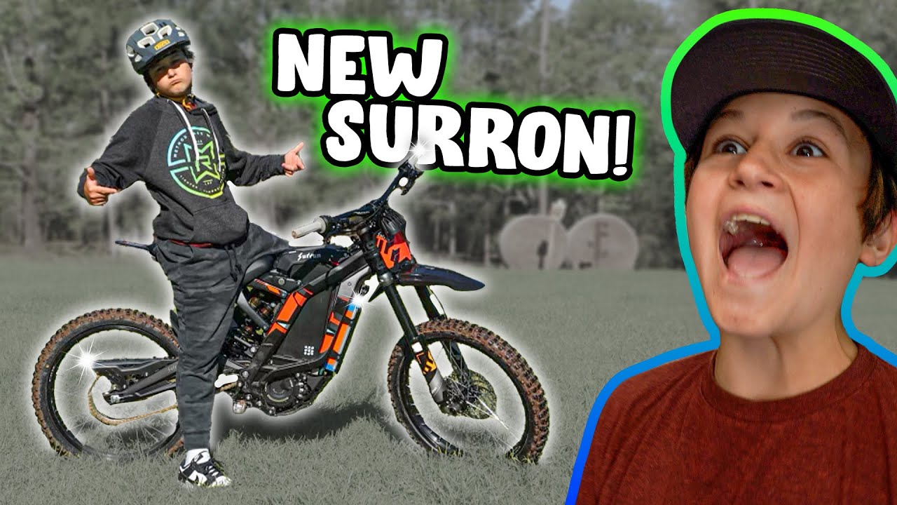 Хаксон Диган получил в подарок на день рождения электровелосипед Surron!