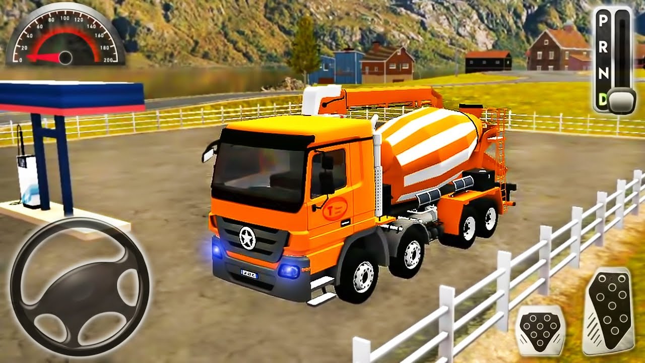 Construction Cement Mixer Truck Driving Simulator - Android GamePlay