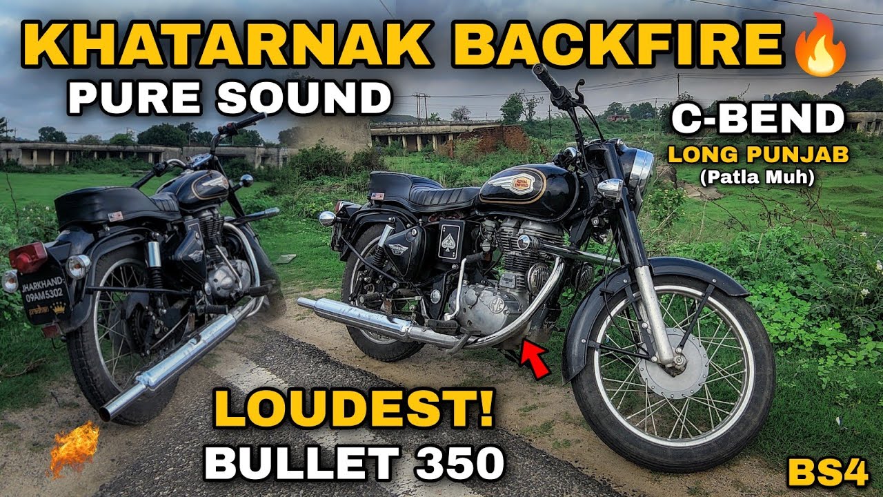 Pataka! Tagda Backfire karne lagi Apni BS4 Bullet 350 C-Bend Pipe with Long Punjab (Patla Muh) #MxK