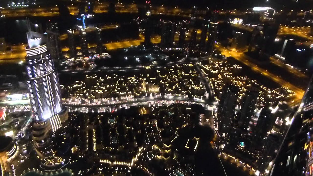 Burj Khalifa 2015, Dubai Fountains, from above #1, Dubai UAE