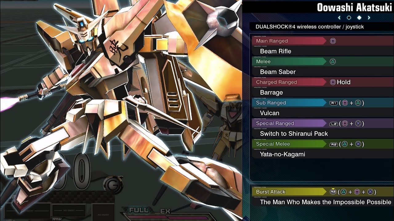 Akatsuki - Gundam Extreme Versus Maxi Boost ON Combo Guide