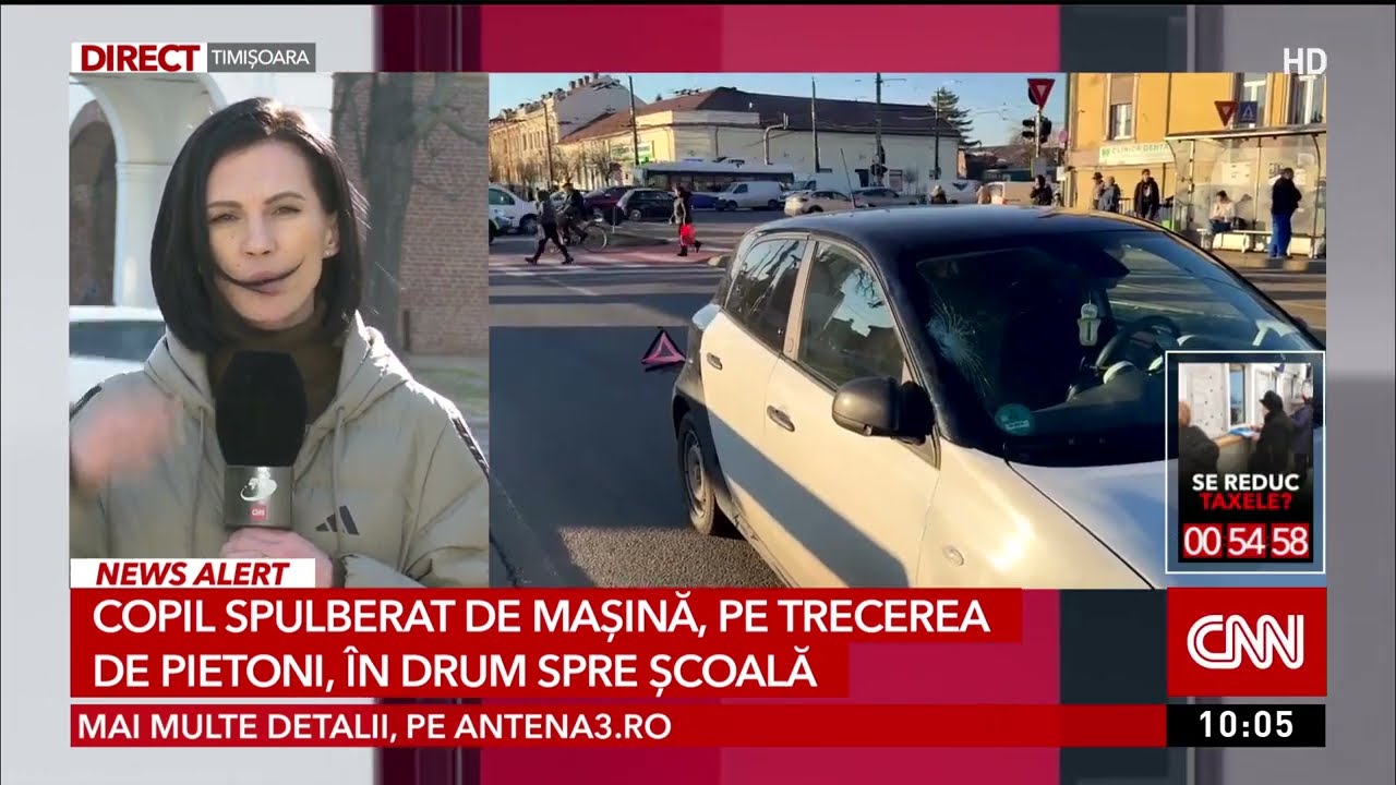 Copil spulberat de mașină, pe trecerea de pietoni, în drum spre școală