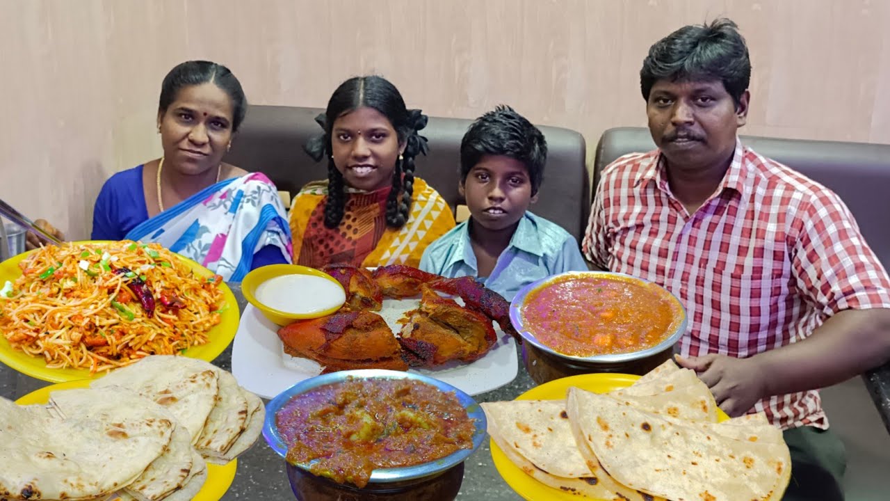 subscriber treated us eating variety recipes with family in restaurant