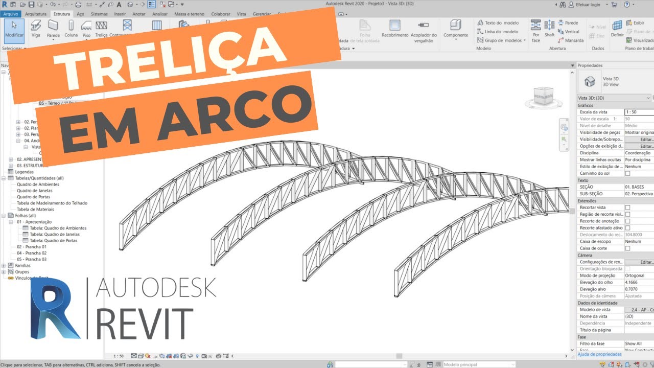 Como Criar Treliça em Arco no REVIT - REVIT 2020