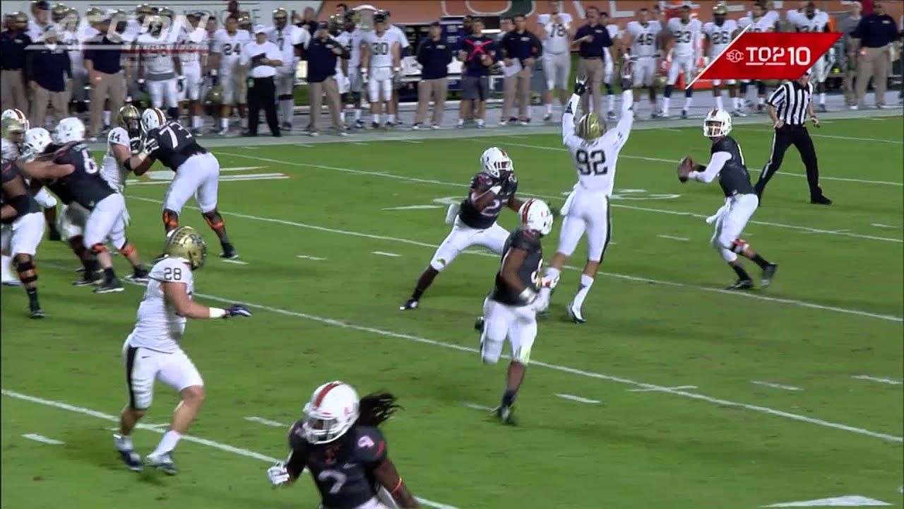 Miami's Duke Johnson Leaps Defender for Touchdown | ACC Must See Moment