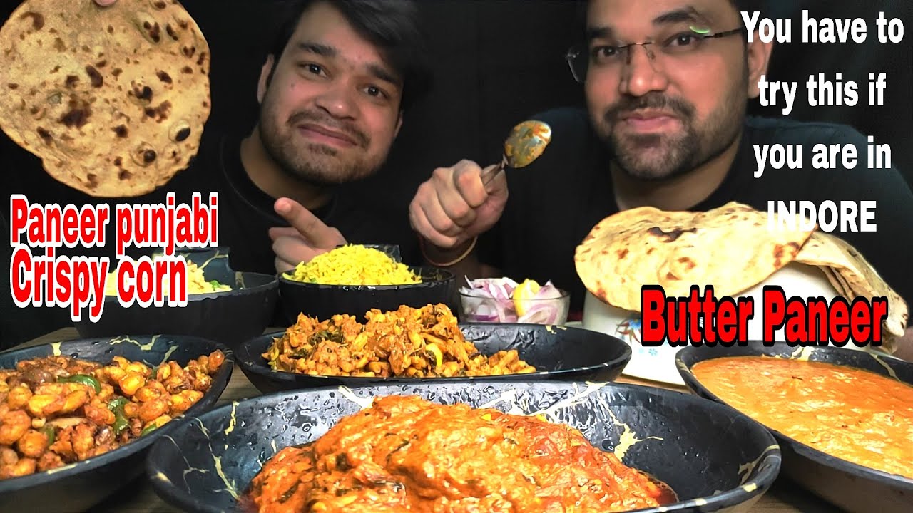 Butter Paneer Masala, Crispy Corn, Paneer Punjabi, Sev Tamaatar, Tandoori Roti | MUKBANG #asmr