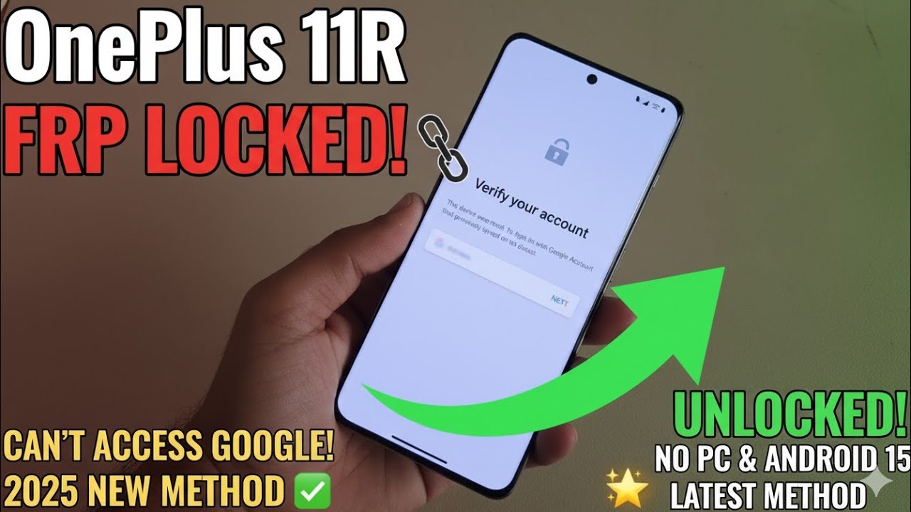 OnePlus 11R FRP Bypass Android 15 NO PC (Latest Security 2025) 💥 Unlock Google Lock