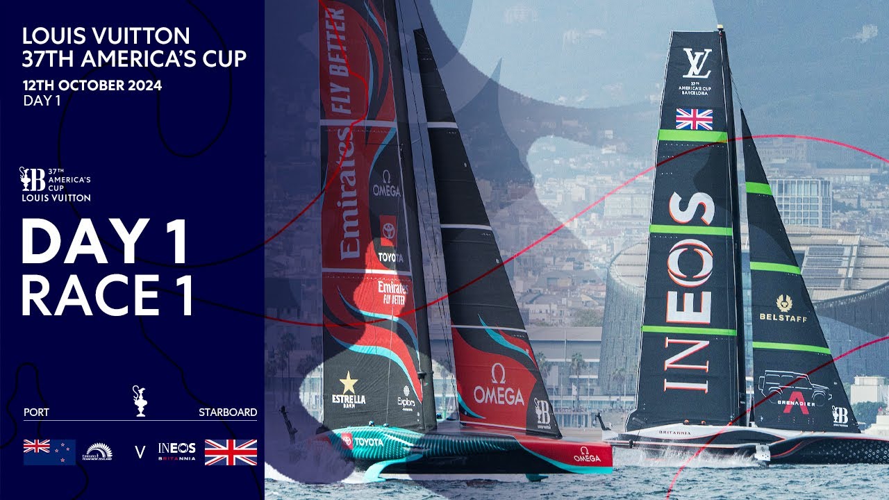 Louis Vuitton 37th America's Cup Race 1 | Emirates Team New Zealand vs INEOS Britannia | Full Replay