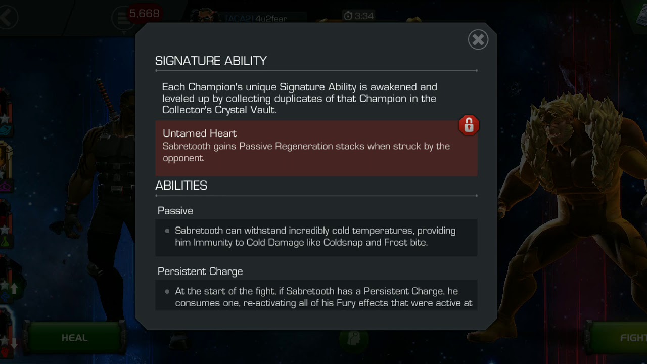 Uncollected vs Sabertooth ! Abilities shown