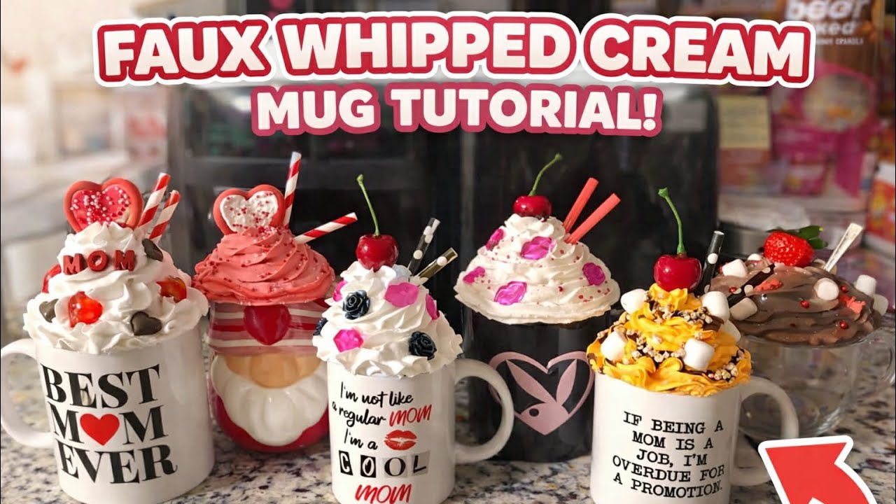 Faux Whipped Cream Mugs DIY | Fake Bake Mug Tutorial