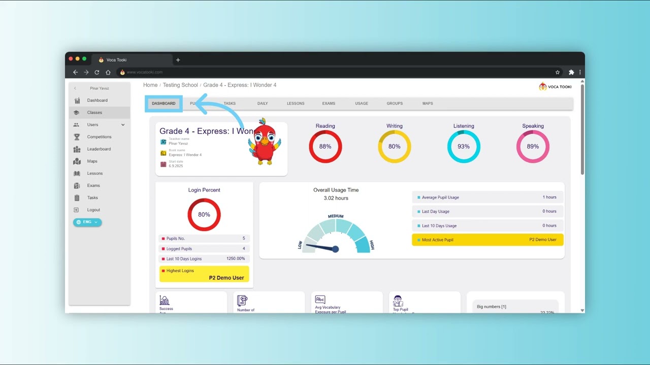 Complete Teacher Login And Dashboard Overview Voca Tooki