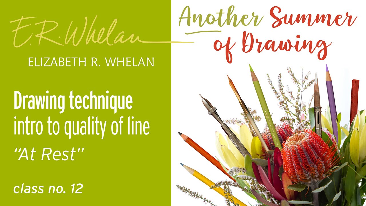 Drawing Technique - quality of line and values - 'At Rest' - artist Elizabeth R. Whelan