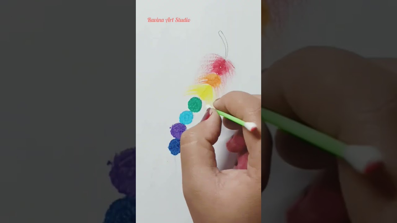 Easy leaf Rainbow painting #trending #youtubeshorts #creativeart #satisfying #painting #rainbow
