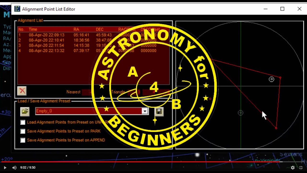 Stellarium: How to Star Align with EQMOD Alignment Tool