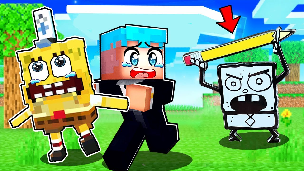 Helping SpongeBob To Survive In Minecraft