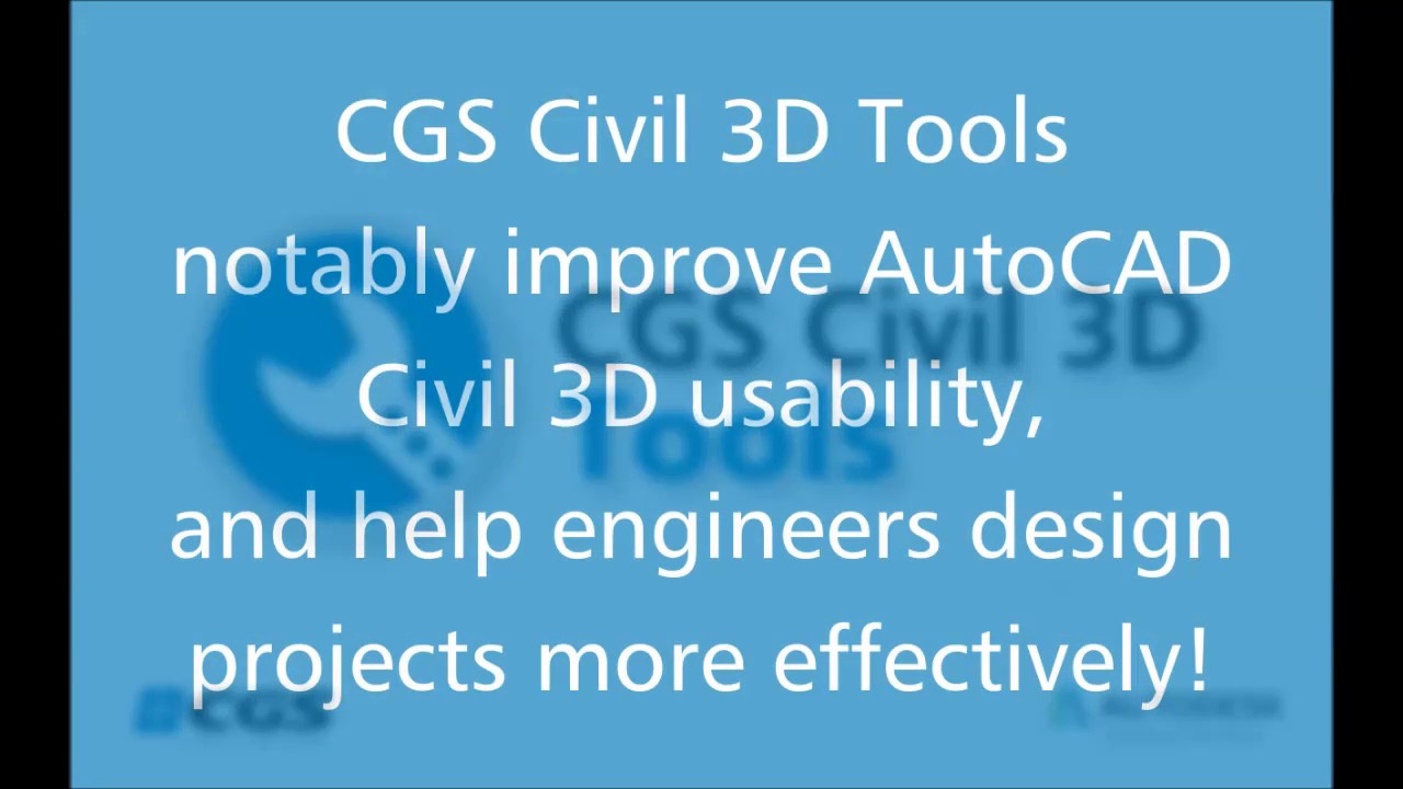 CGS Civil 3D Tools - The tools for AutoCAD Civil 3D professionals