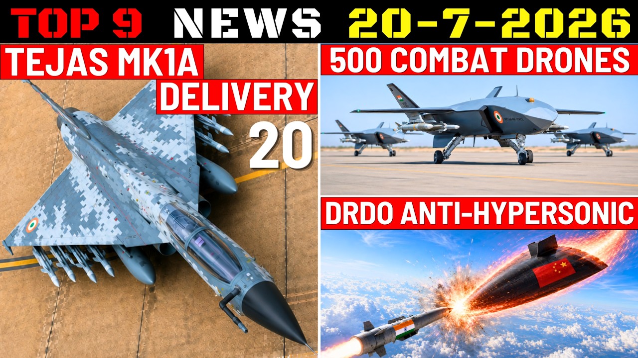 Indian Defence Updates : 20 Tejas Delivery,500 Combat Drones,Anti-Hypersonic Shield,LRLACM Export
